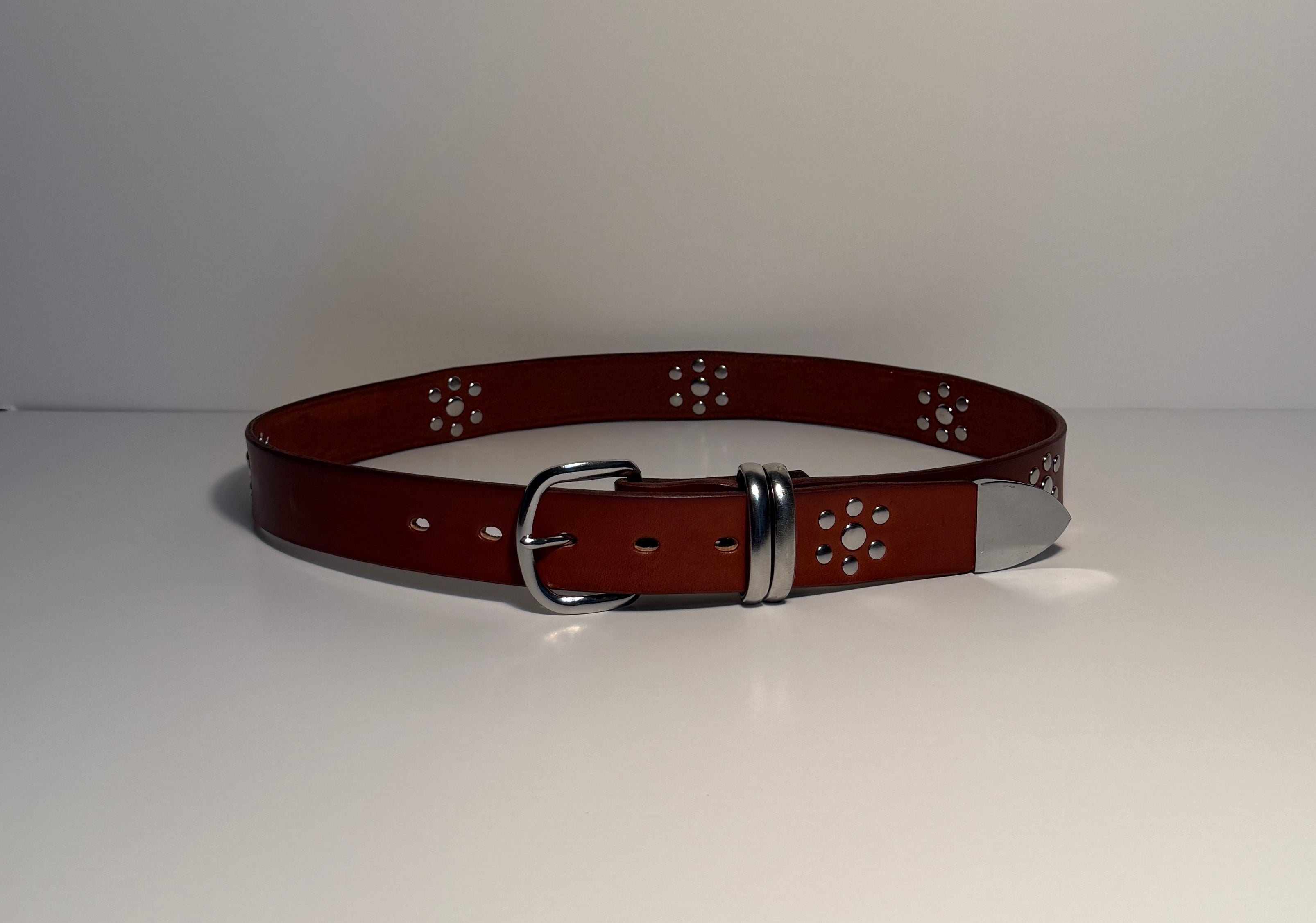 Studded Double Keeper w/ Belt Tip - 1.25"