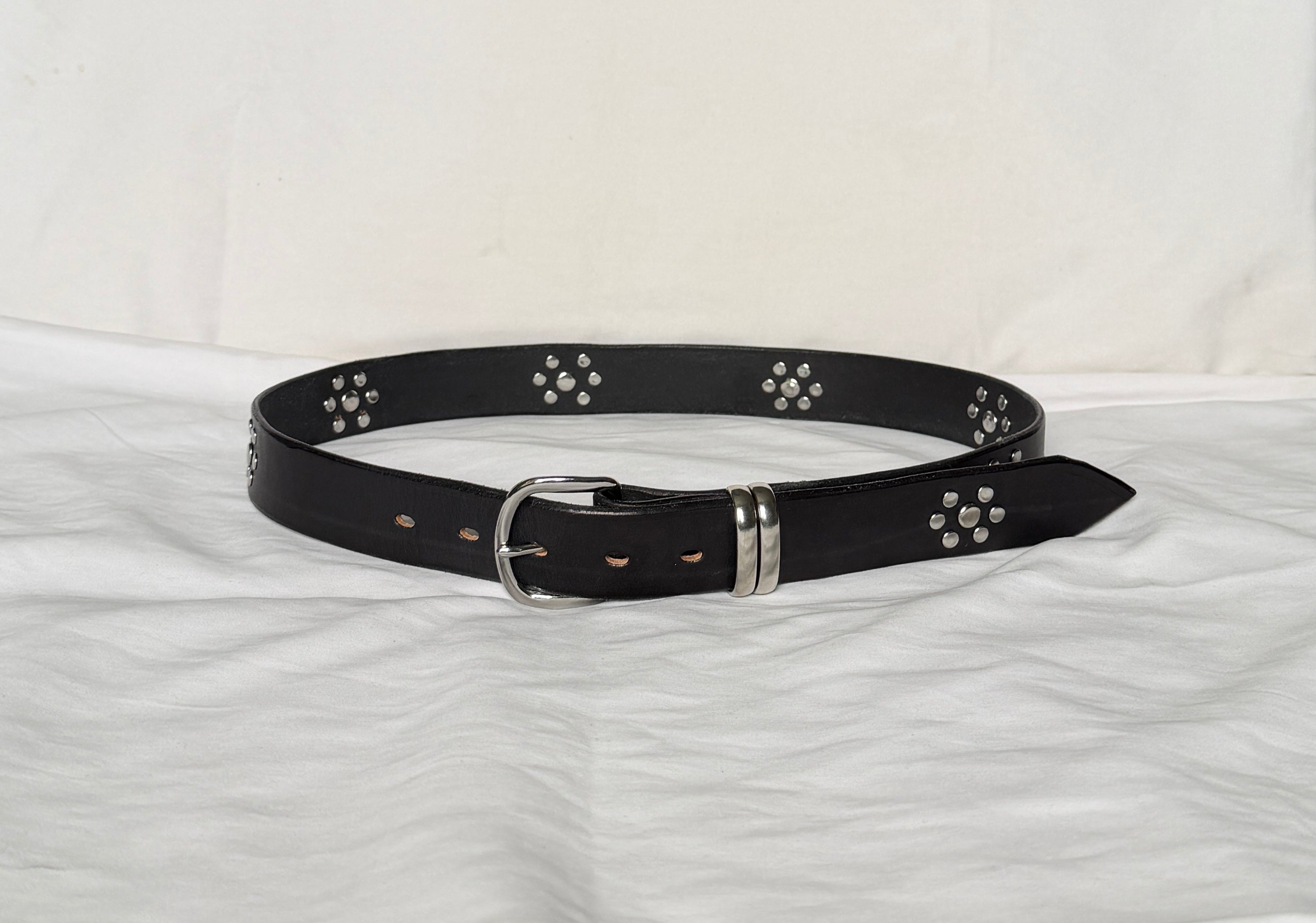 Studded Double Keeper Belt - 1.25"